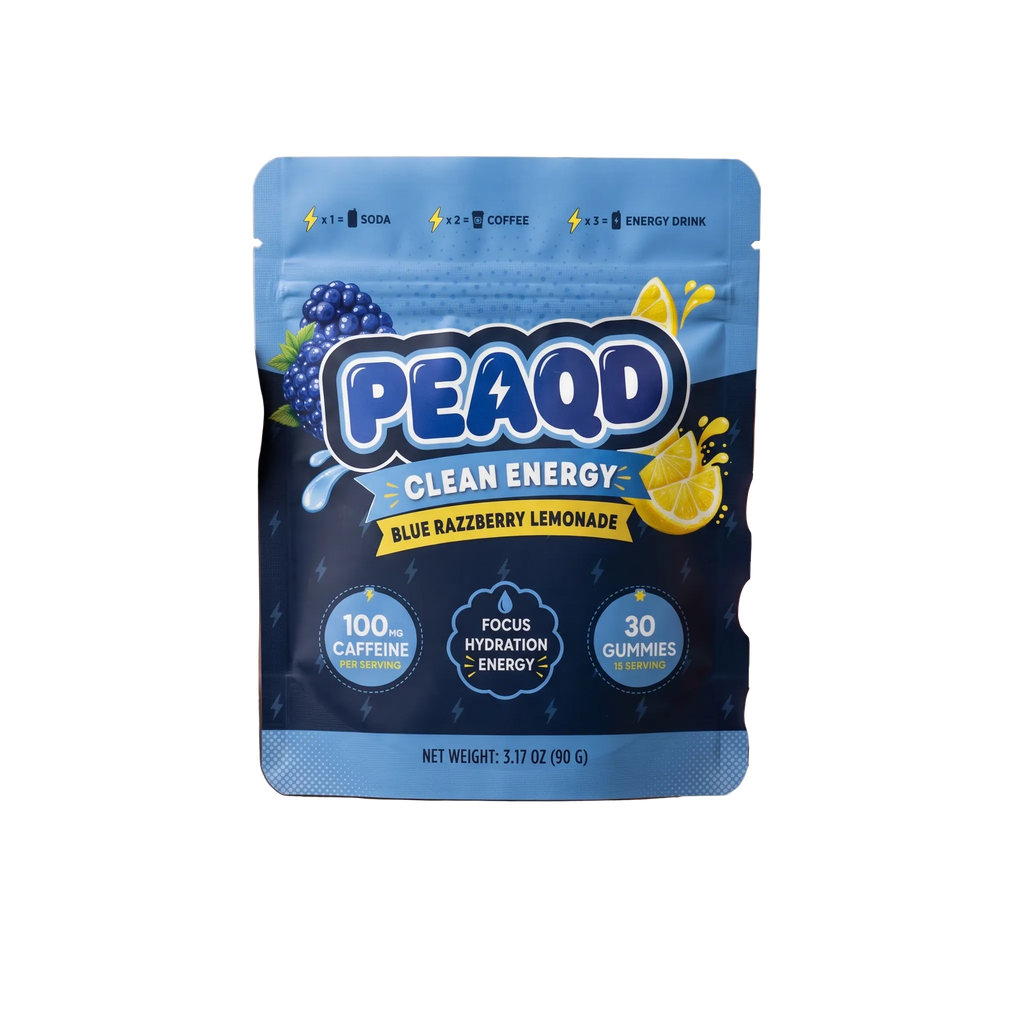 PEAQD Energy & Focus Gummies — Blue Razzberry Lemonade