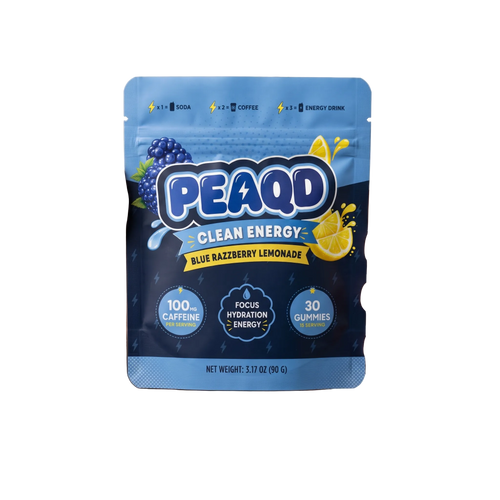PEAQD Energy & Focus Gummies — Blue Razzberry Lemonade